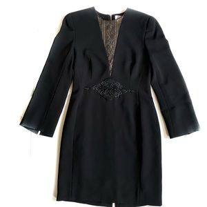 Badgley Mischka Black Long Sleeve w/Lace Detail -8. Fits more like a 6.